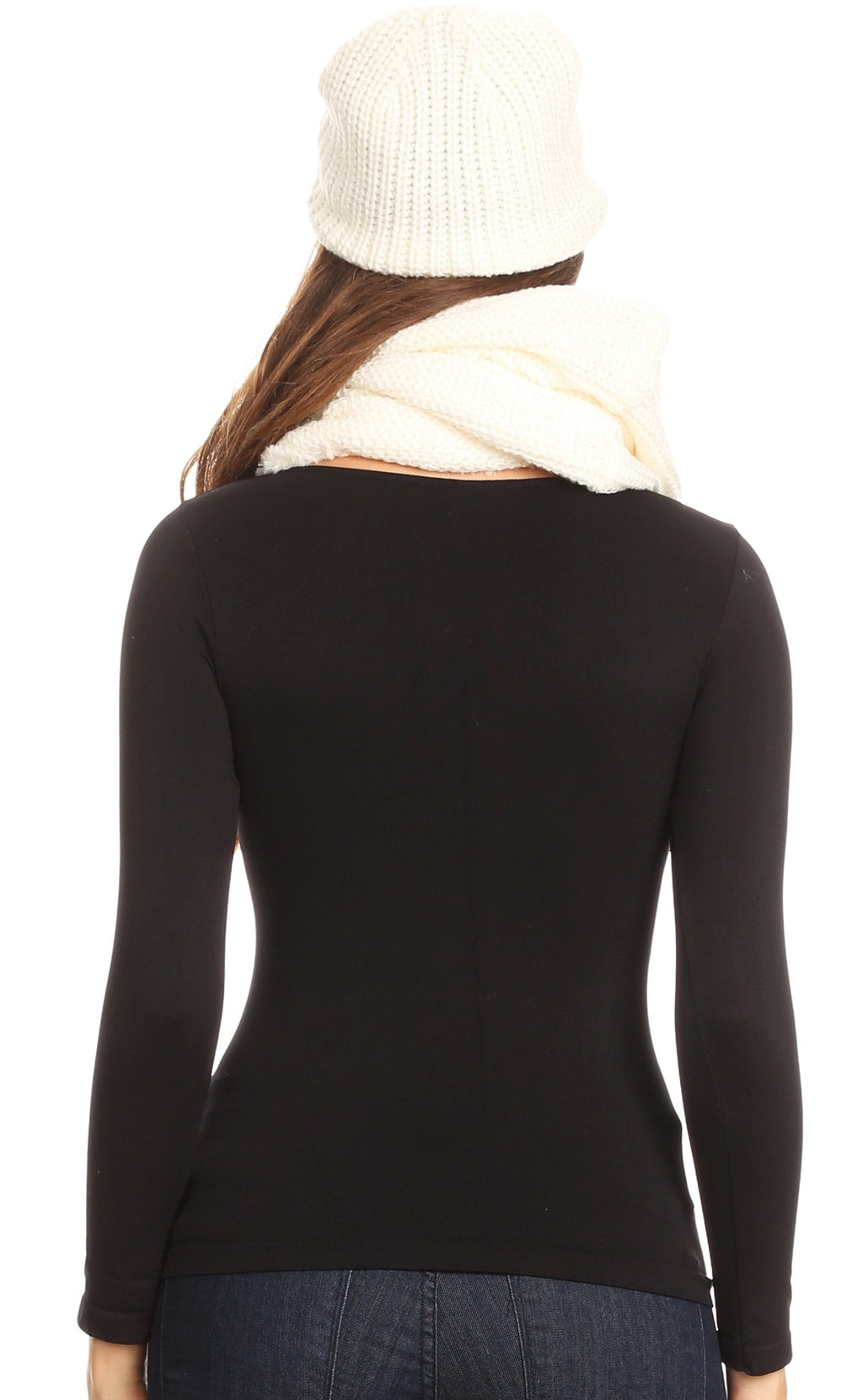 Sakkas Balencia Faux Fur Lined Knit Infinity Scarf & Beanie Hat Set