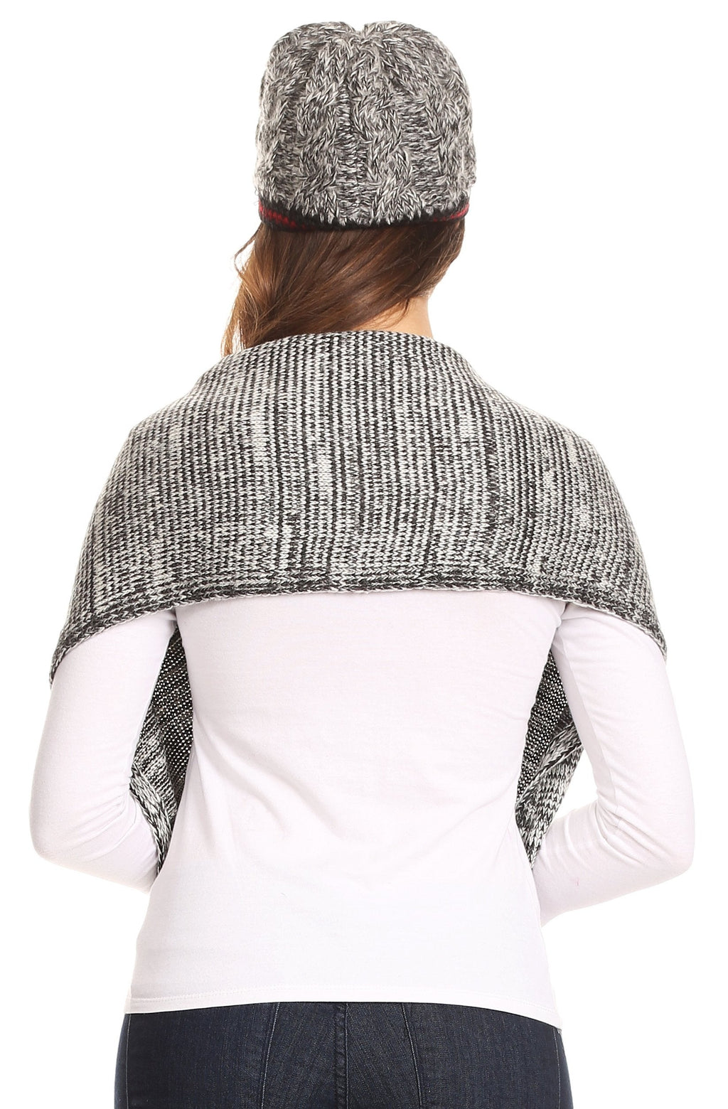 Sakkas Theo Unisex Heather Stripe Knit Hat & Scarf Set, Warm Winter