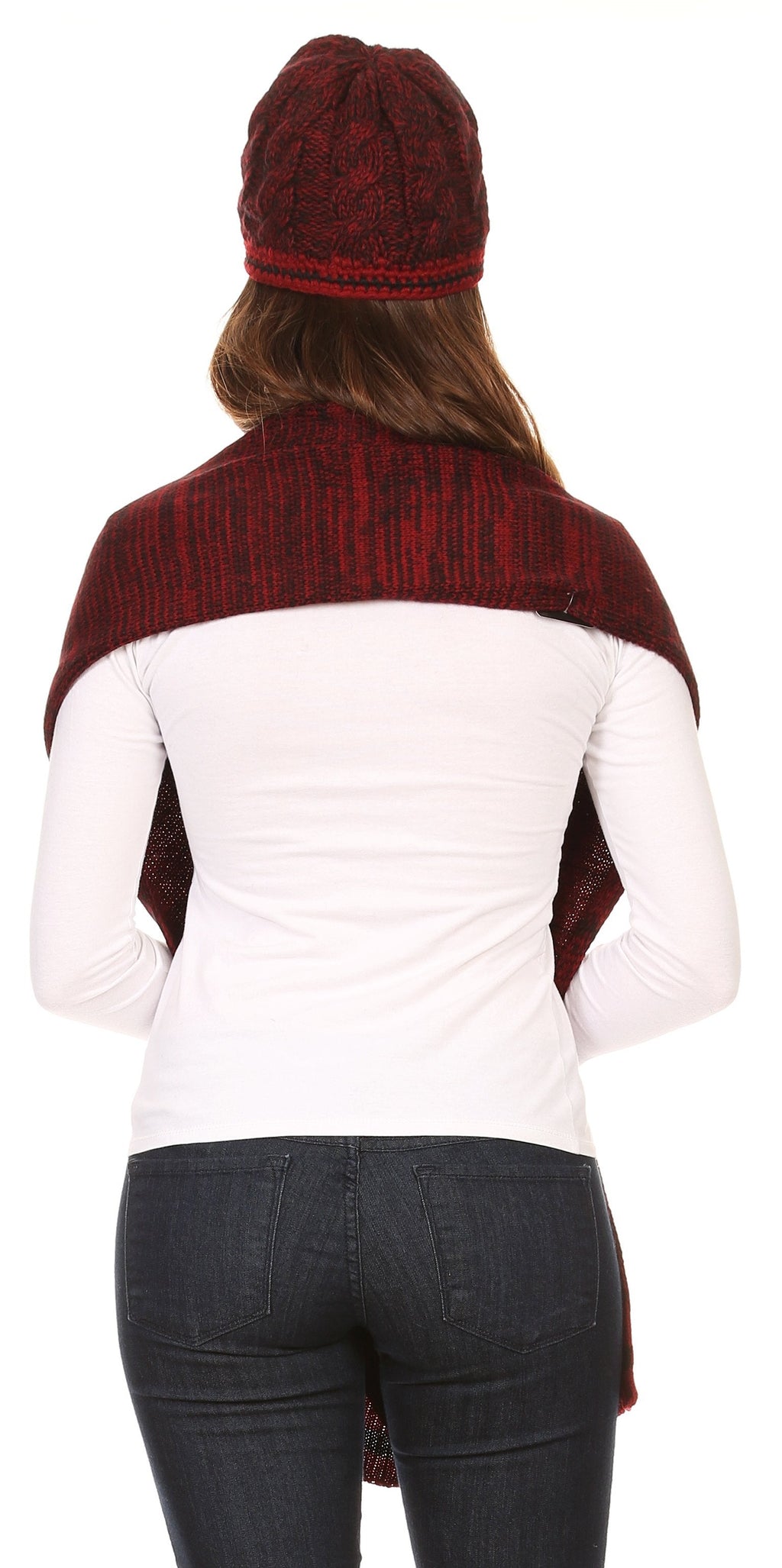 Sakkas Theo Unisex Heather Stripe Knit Hat & Scarf Set, Warm Winter