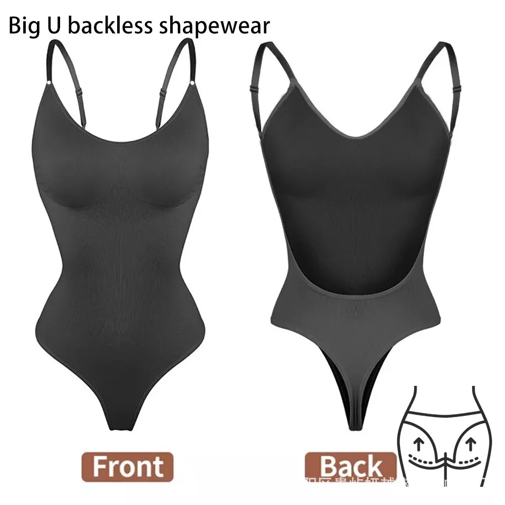 Phantasy Backless Shapewear Thong Bodysuits