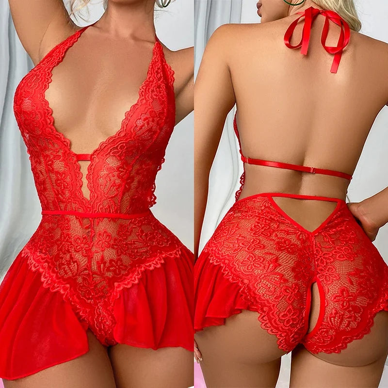 Backless Dress Deep V Sexy One-piece