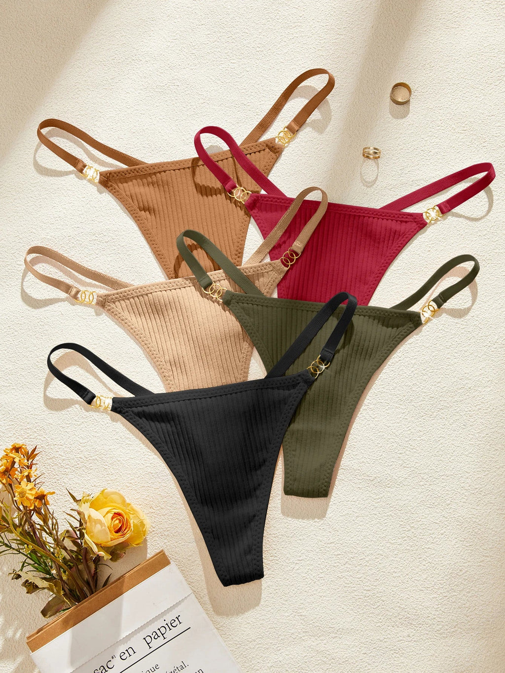 Sexy Low Rise Seamless Panties Ribbed Lingerie Comfy Women's Underwear