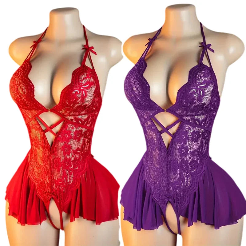 Lingerie Teddy Body Suit Pajamas V-neck Hot Underwear
