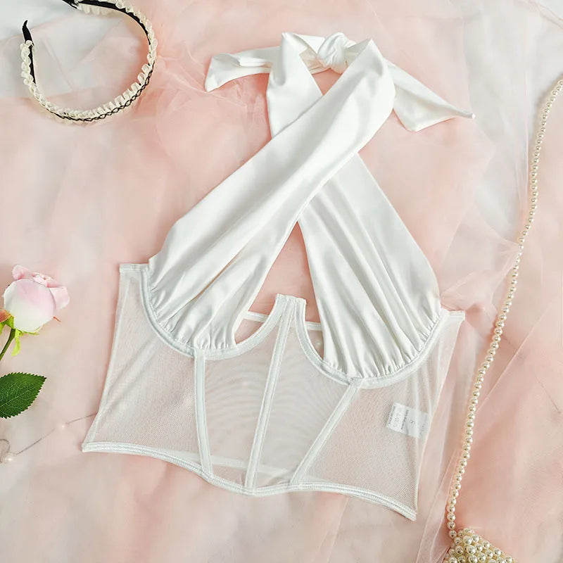 Phantasy Sexy Halter White Tank Top