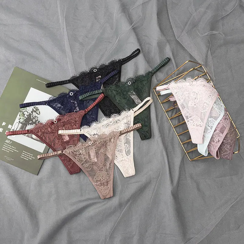 Low-Waisted Sexy Thong Attractive Breathable Women Rhinestone