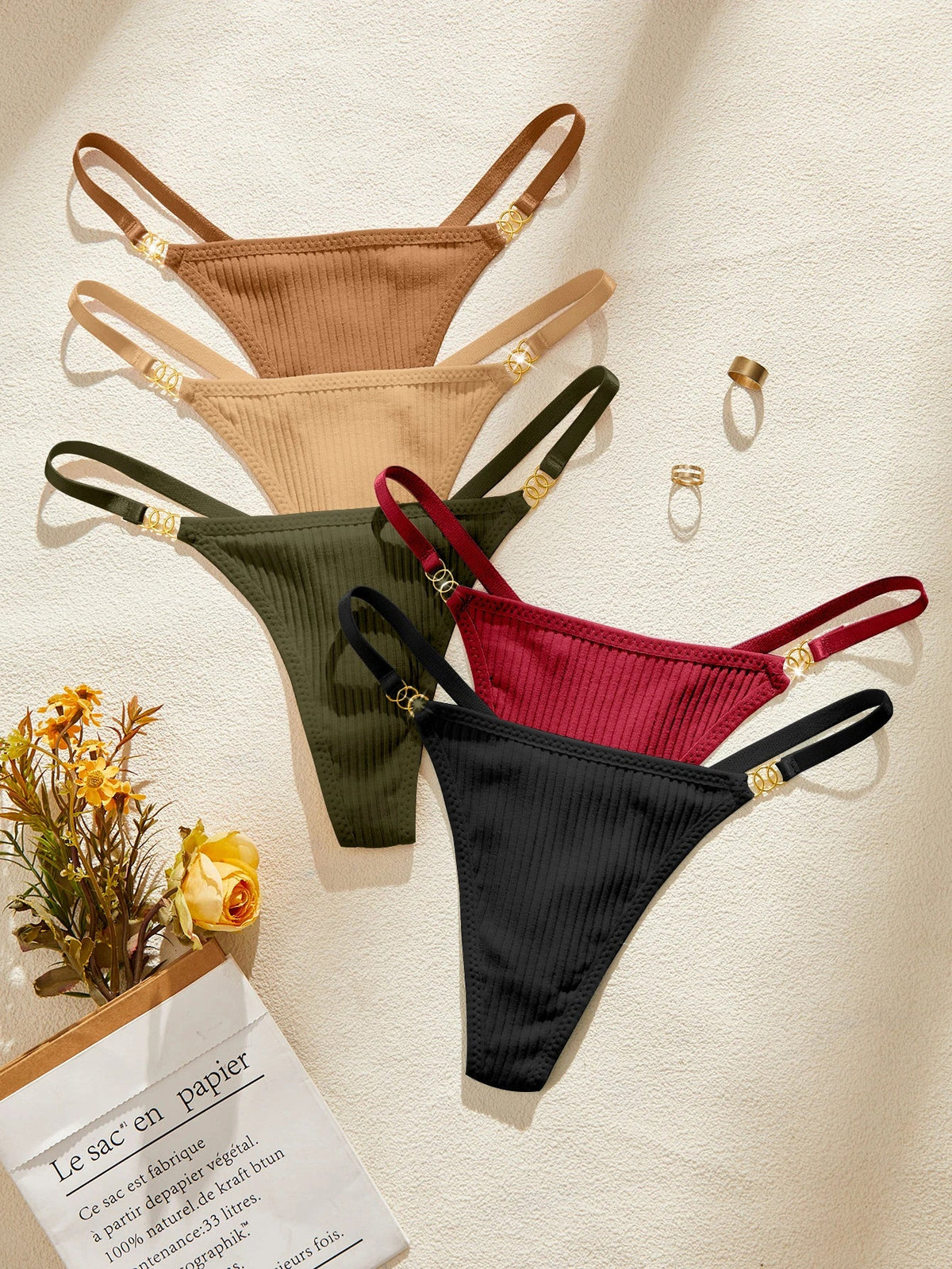 Sexy Low Rise Seamless Panties Ribbed Lingerie Comfy Women's Underwear