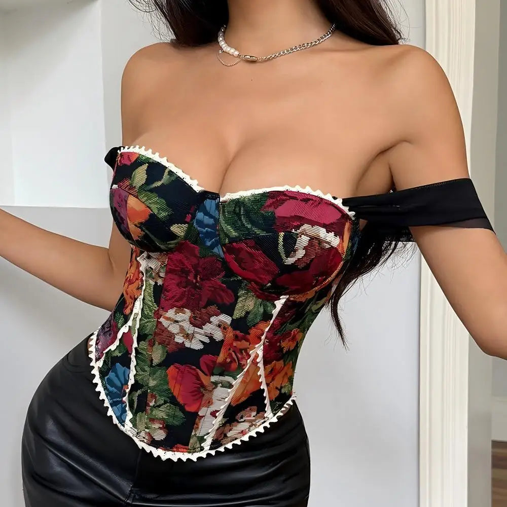 Vintage Strap Floral Tank Top French Style Camisole