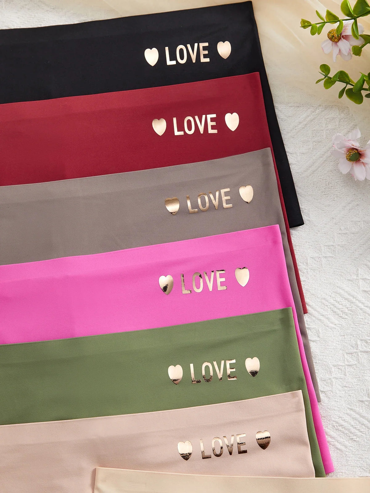 8PCS/Set Women's Smooth Elastic underwear Love Heart Accent