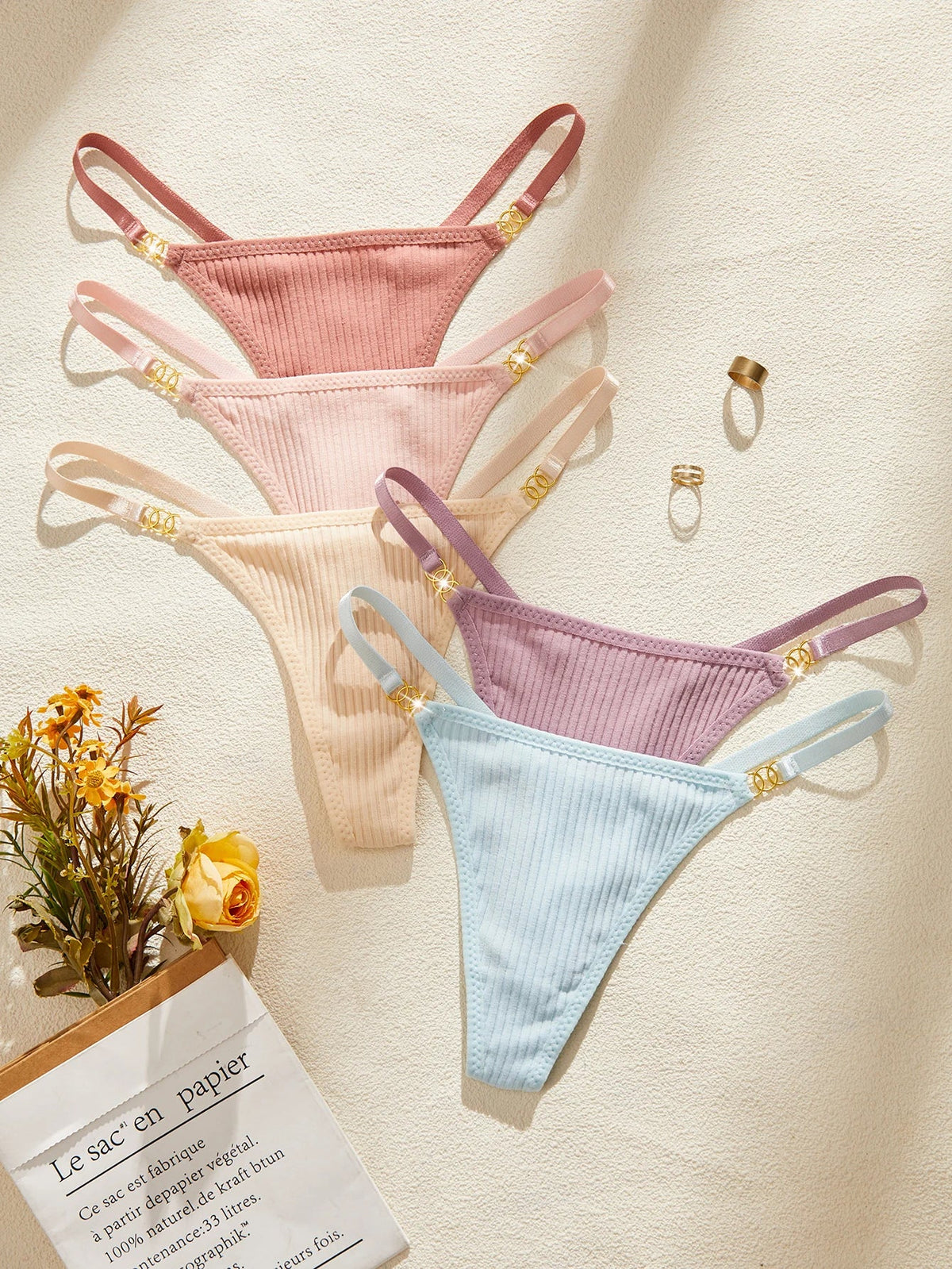 Sexy Low Rise Seamless Panties Ribbed Lingerie Comfy Women's Underwear