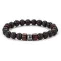 Lava Stone Bracelet – Handmade Volcanic & Wooden Bead Bracelet