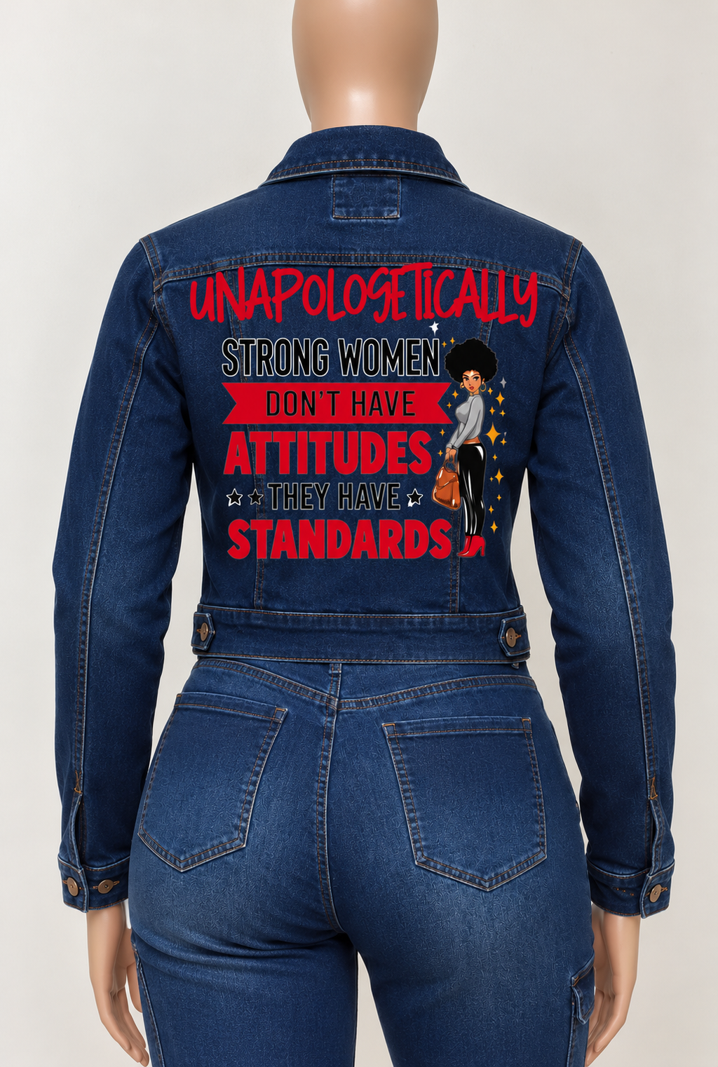 Distinguished Ragz "Unapologetically" Denim Classic-Cut Jacket