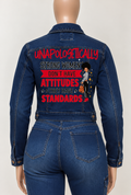 Distinguished Ragz "Unapologetically" Denim Classic-Cut Jacket