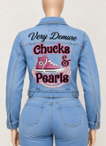 Distinguished Ragz "Chucks & Pearls" Denim Classic-Cut Jacket