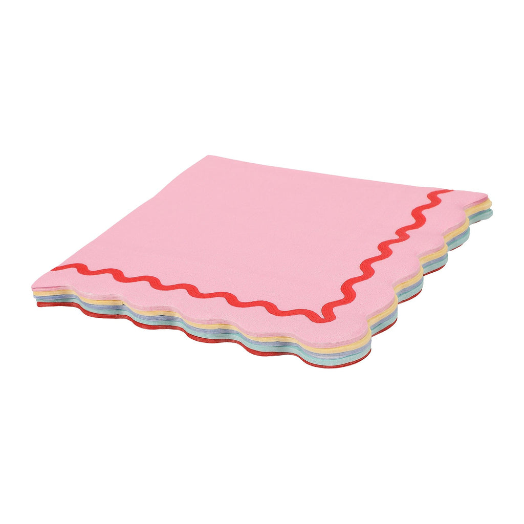 Rainbow Ric Rac Assorted Lunch Napkins (20 ct, 5 colors)