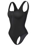 Zip-Front High-Cut Swimsuit