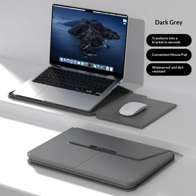 Leather Laptop Sleeve with Stand
