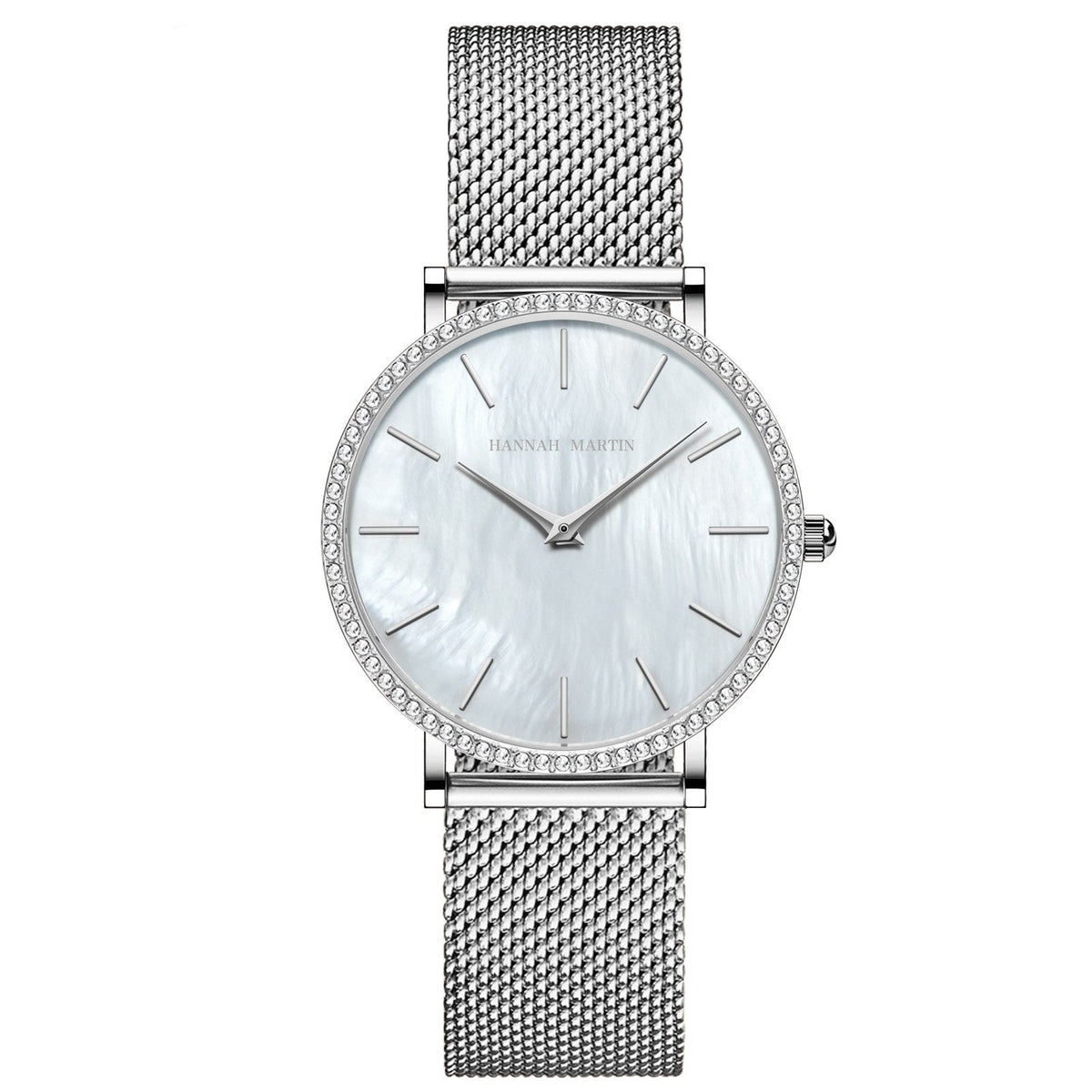 Full Stainless Steel Shell Chain Women's Diamond Shell Surface Quartz Watch