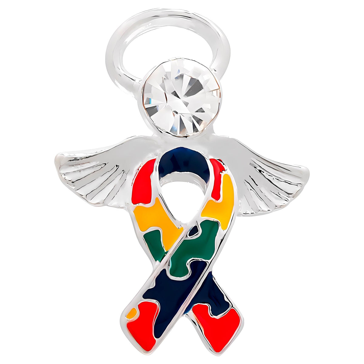 1/10/25/100 Bulk Angel Autism Ribbon Pins