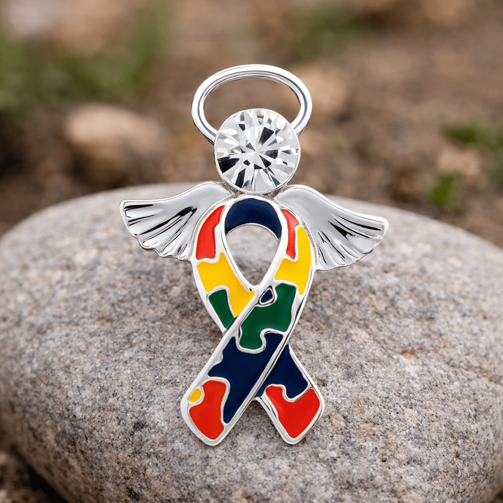 1/10/25/100 Bulk Angel Autism Ribbon Pins