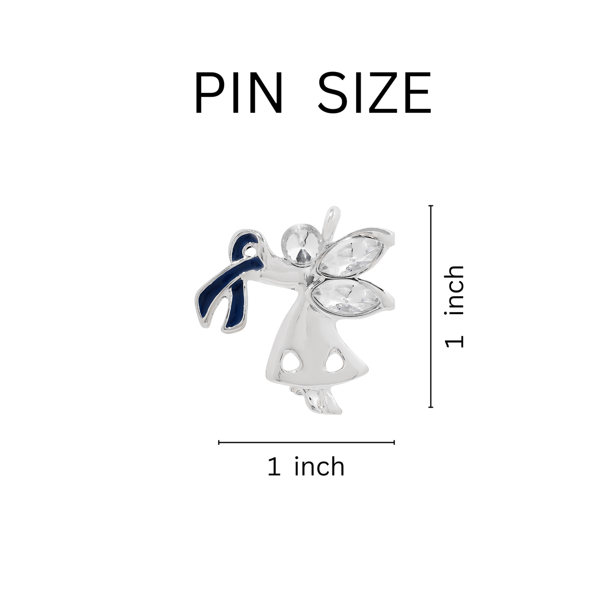 10/25/50/100 Angel By My Side Dark Blue Ribbon Pins