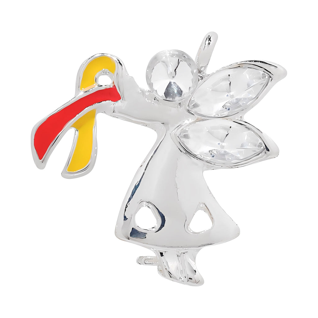 1/10/25/100 Bulk Angel By My Side Red & Yellow Ribbon Pins