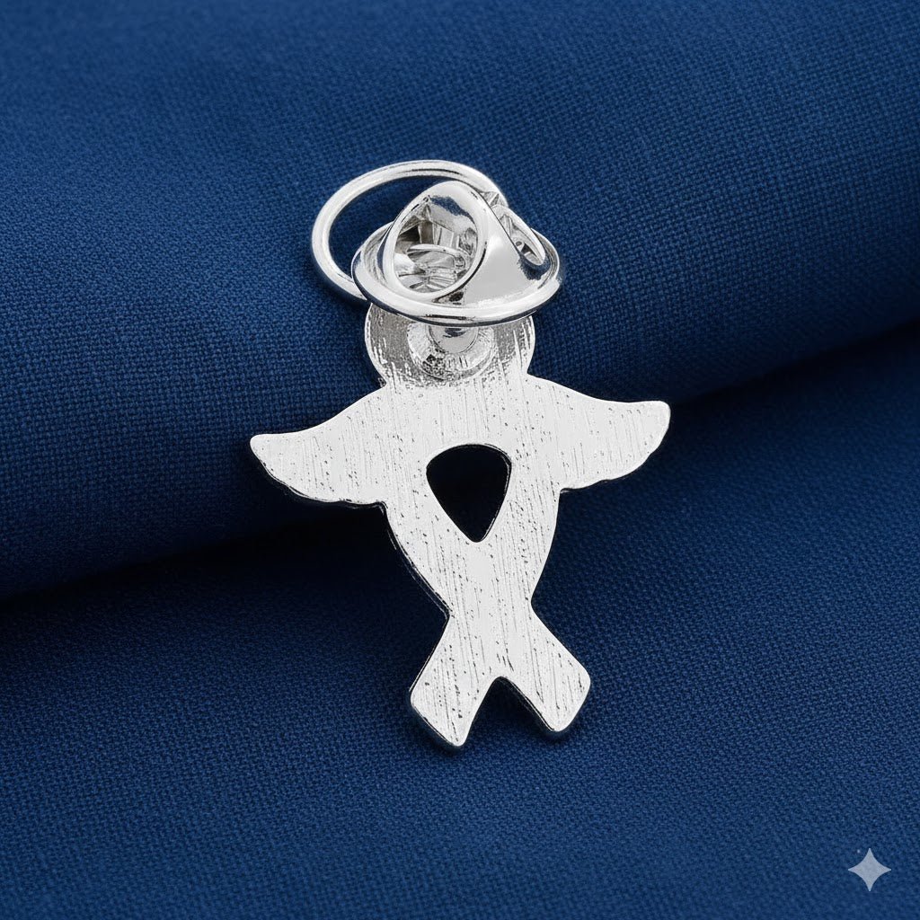 1/10/25/100 Bulk Angel Dark Blue Ribbon Awareness Pins