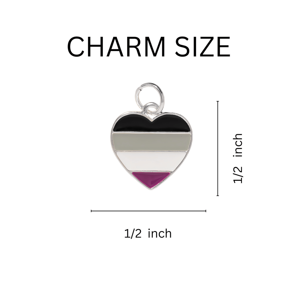 5/10/25/100 Bulk Asexual LGBTQ Pride Heart Charms