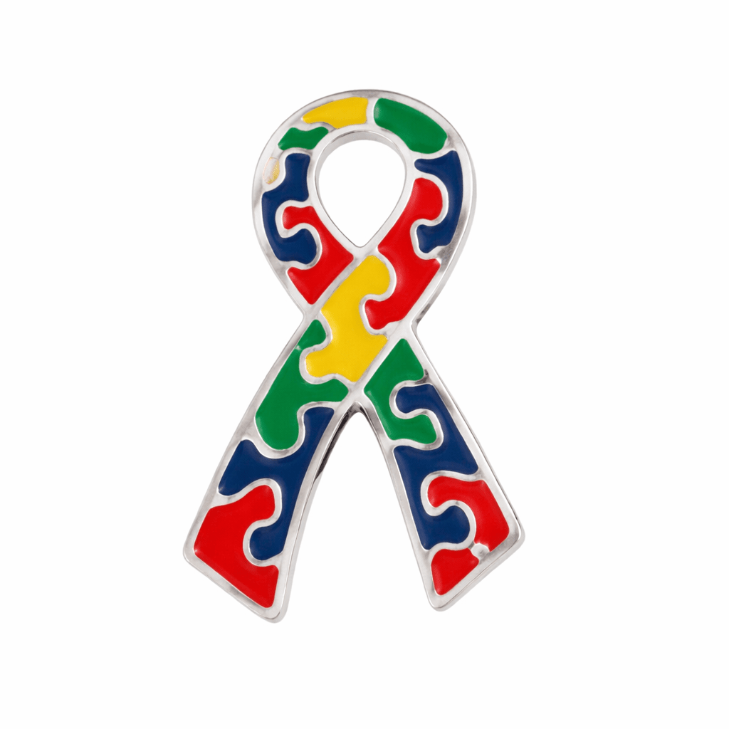 1/10/25/100 Bulk Large Autism Awareness Ribbon Flat Pins
