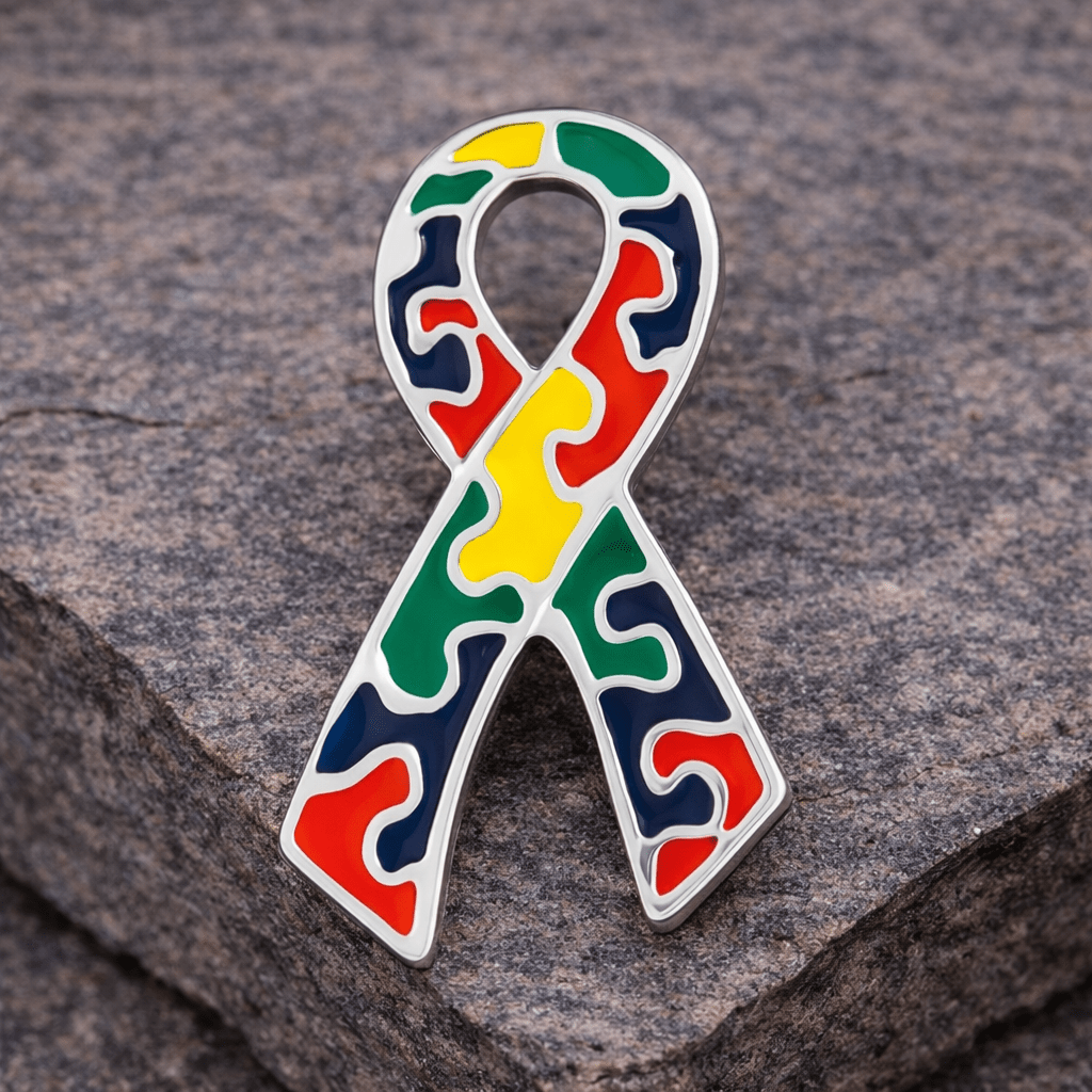 1/10/25/100 Bulk Large Autism Awareness Ribbon Flat Pins