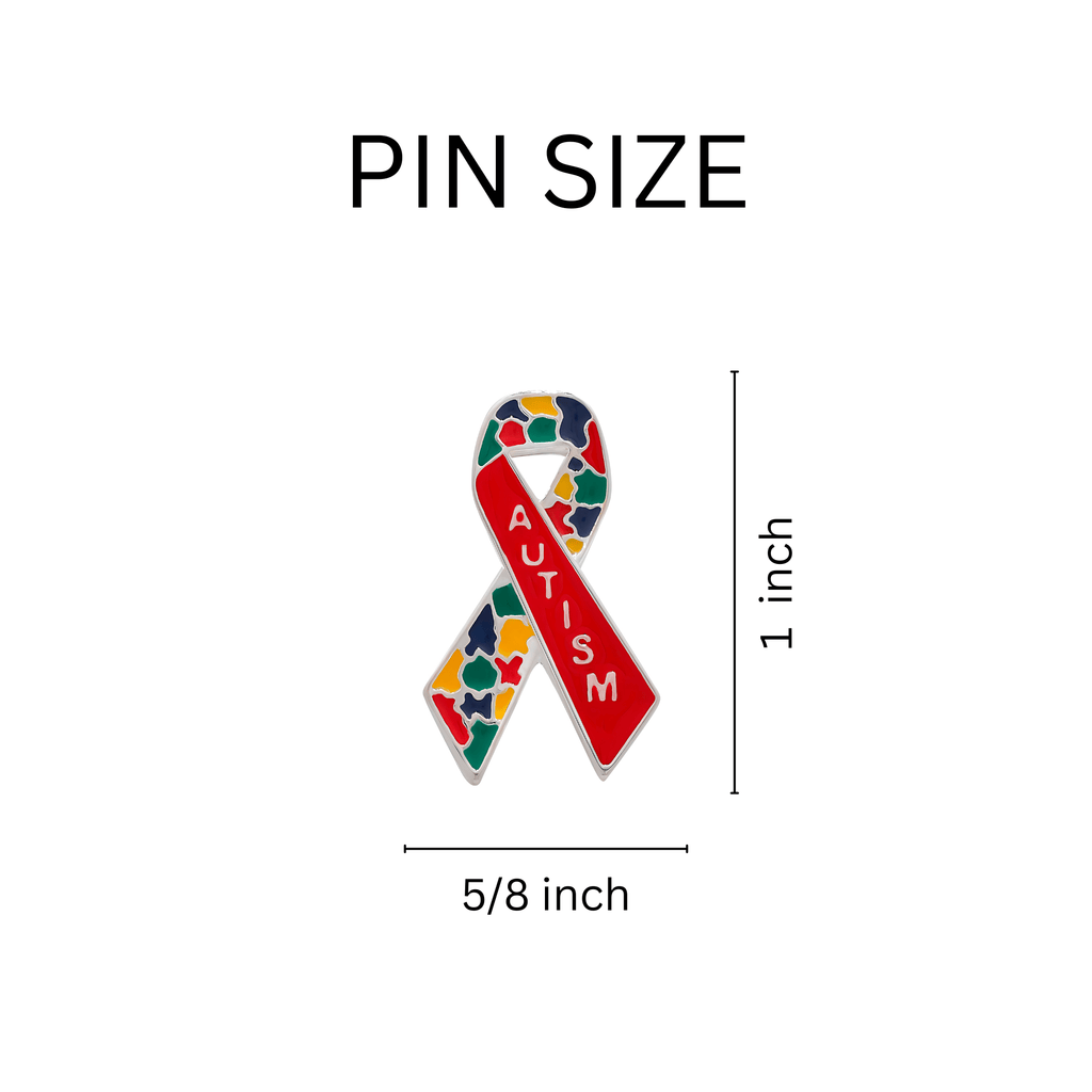 5/10/25/100 Pack Autism Awareness Ribbon Pins