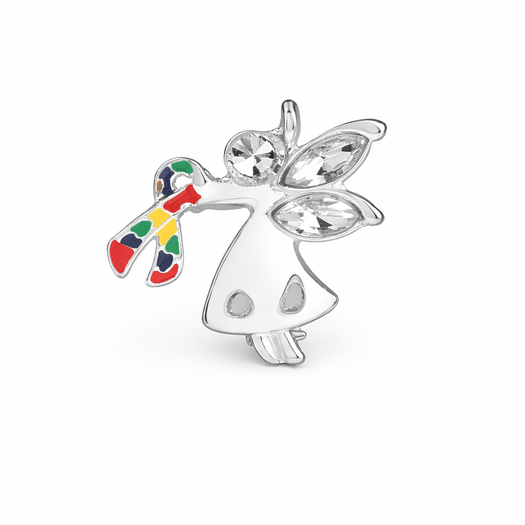 1/10/25/100 Bulk Autism Ribbon Angel By My Side Pins