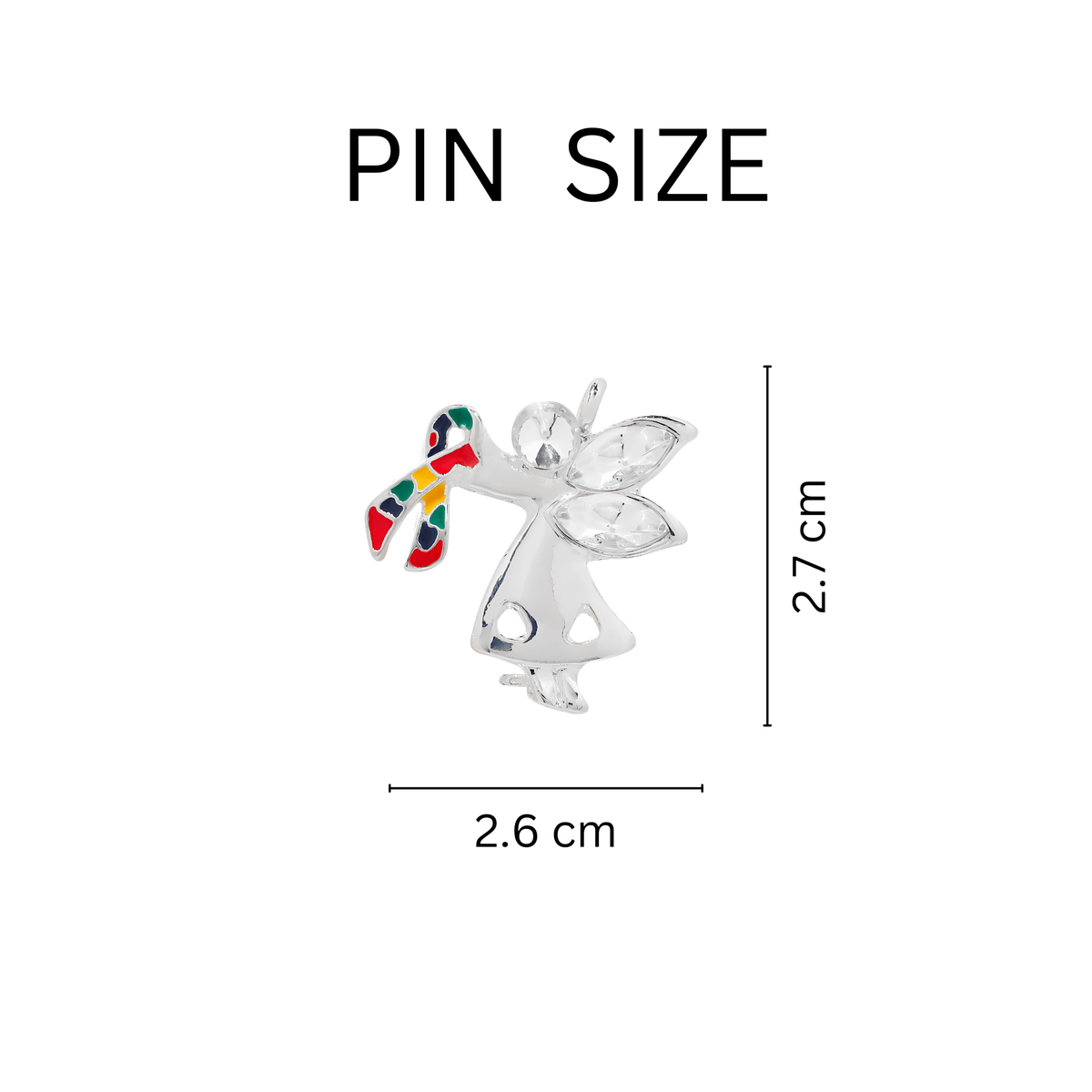 1/10/25/100 Bulk Autism Ribbon Angel By My Side Pins