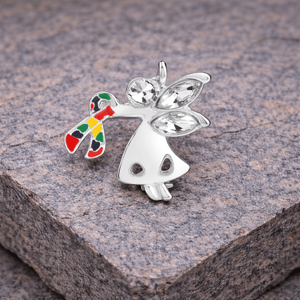1/10/25/100 Bulk Autism Ribbon Angel By My Side Pins