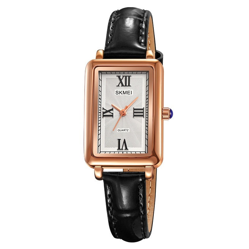 Rectangular Retro Waterproof Leisure Women's Quartz Watch