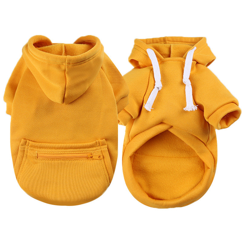 Autumn Winter Dog Zipper Pocket Cat Sweater Outfit