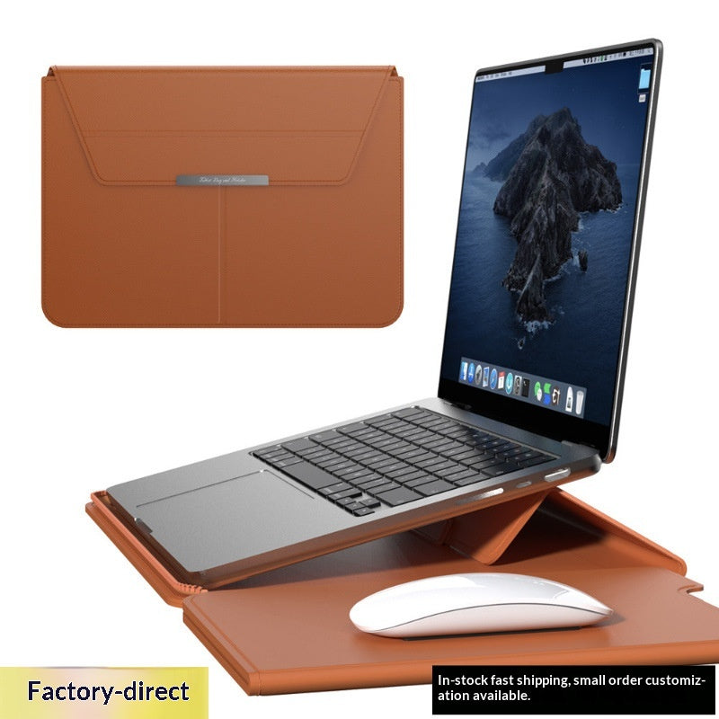 Leather Laptop Sleeve with Stand
