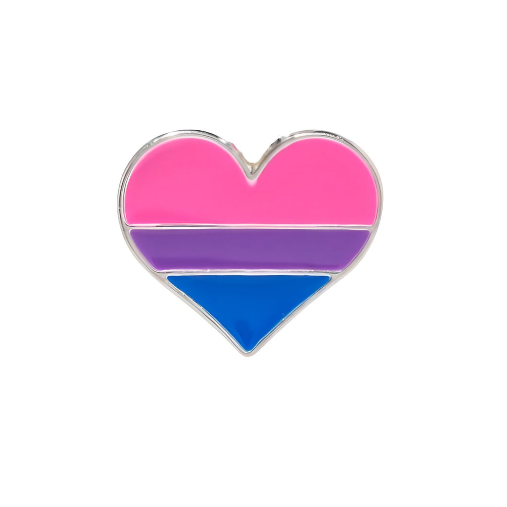 5/10/25/100 Bisexual Flag Heart Pins