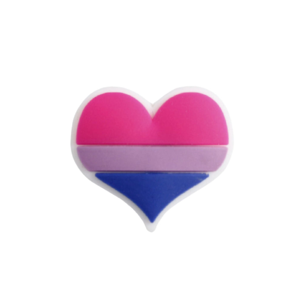 10/21/100/500 Bisexual Flag Heart Silicone Pins