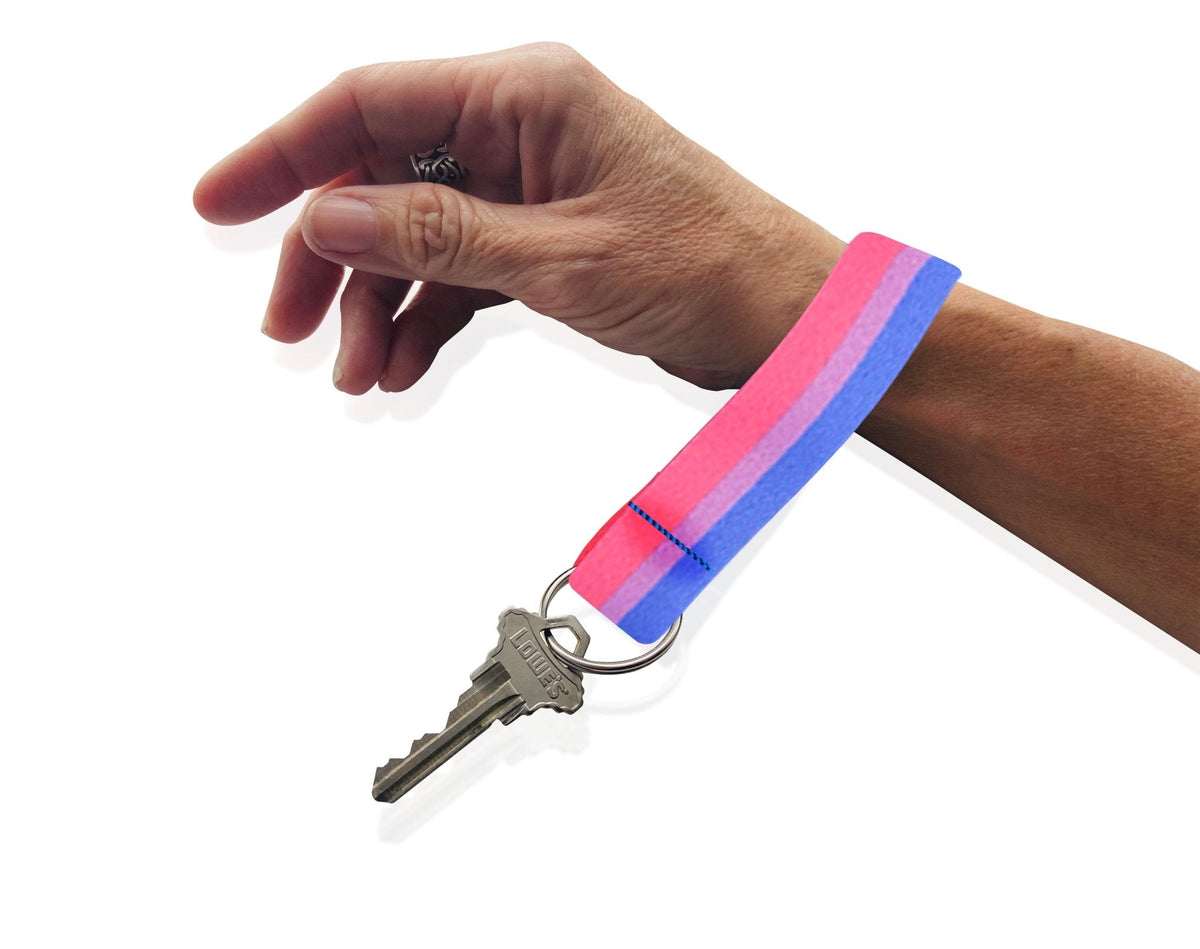 5/10/25/100 Bulk Bisexual Flag Lanyard Style Keychains