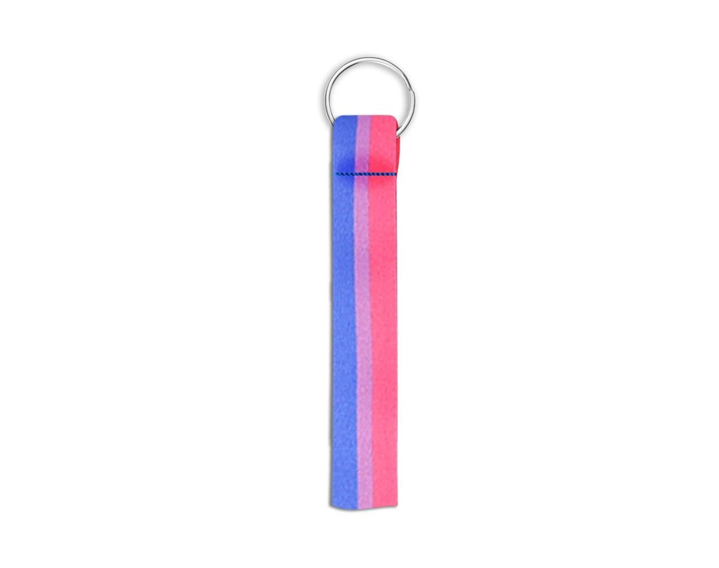 5/10/25/100 Bulk Bisexual Flag Lanyard Style Keychains