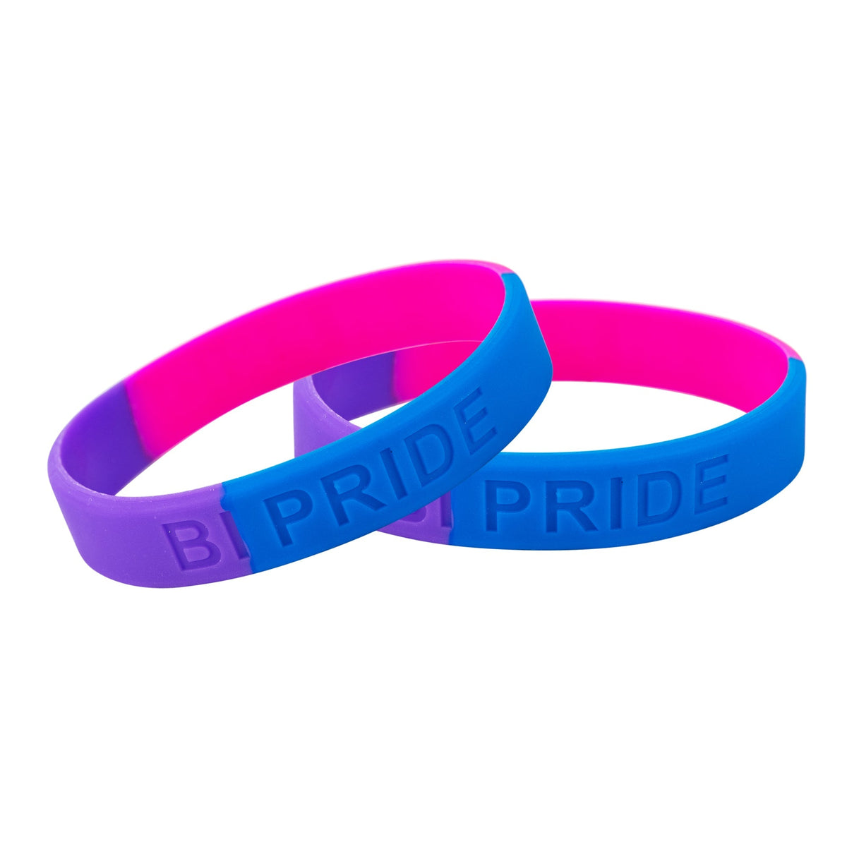 5/10/50/100 Bisexual Flag Colored Silicone Bracelets