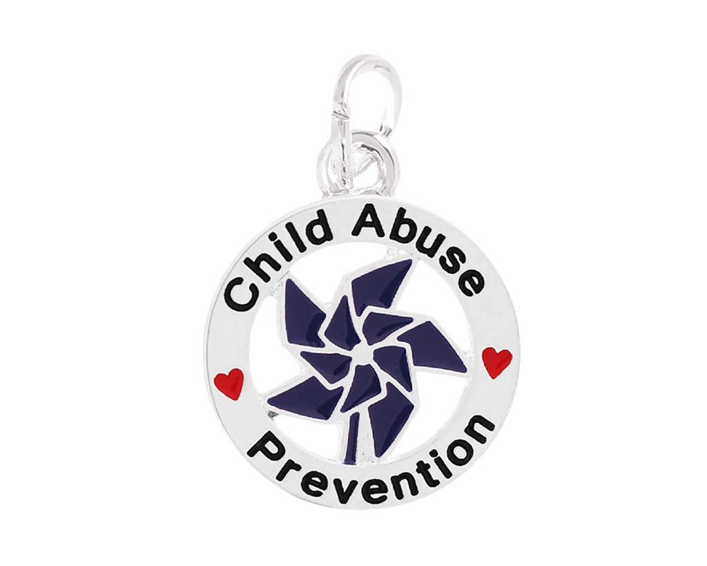5/10/25/100 Bulk Blue Pinwheel Child Abuse Prevention Charms