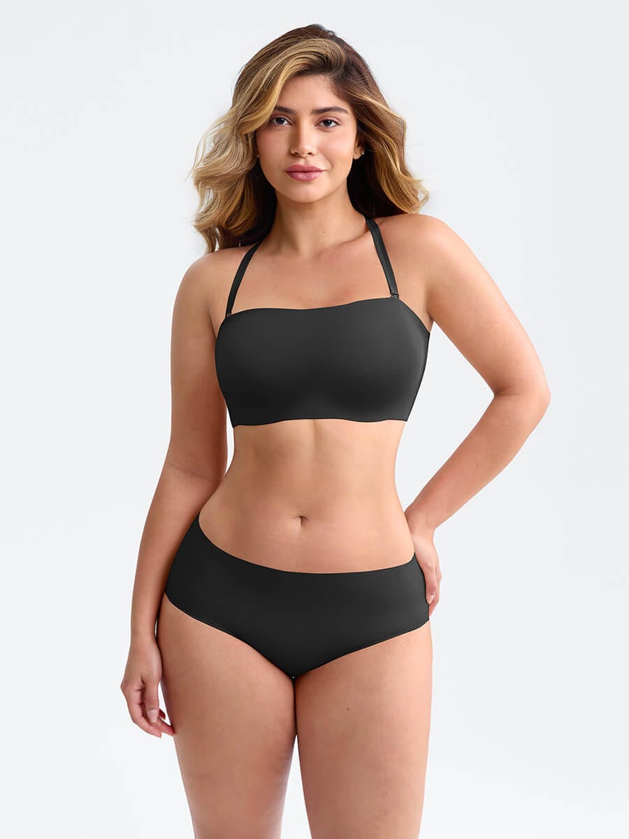 Women's Strapless Anti-Slip Bandeau Bra with Molded Cups