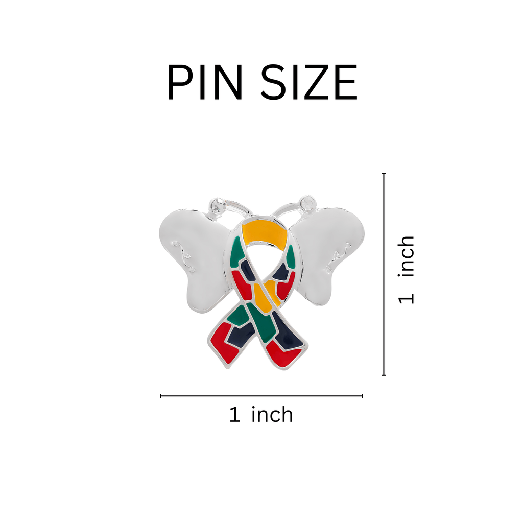 5/10/25/100 Bulk Butterfly Autism Ribbon Pins
