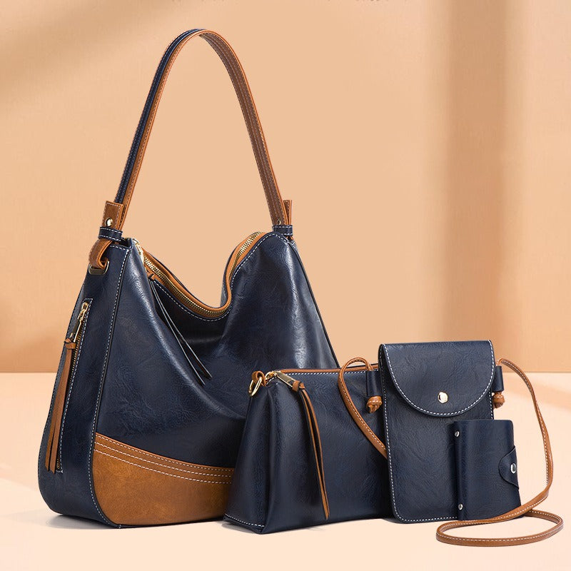 Large Capacity 4-Piece Soft Shoulder Bag Set