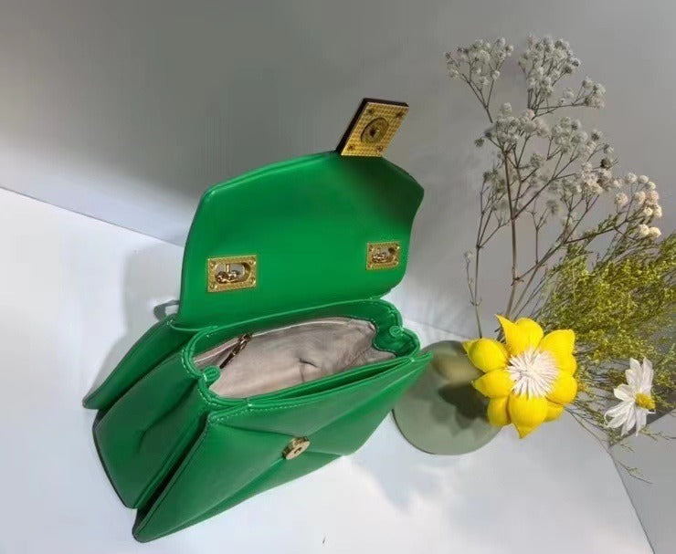 Candy-Green Leather Tote Bag