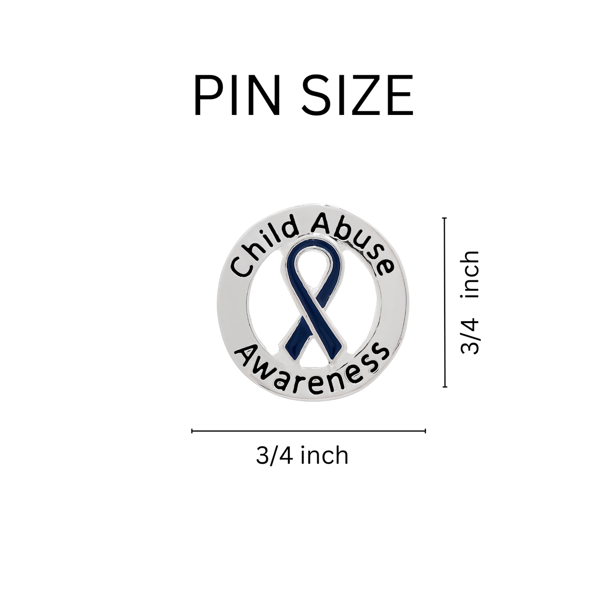 5/10/25/100 Bulk Circle Child Abuse Awareness Ribbon Pins