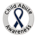 5/10/25/100 Bulk Circle Child Abuse Awareness Ribbon Pins