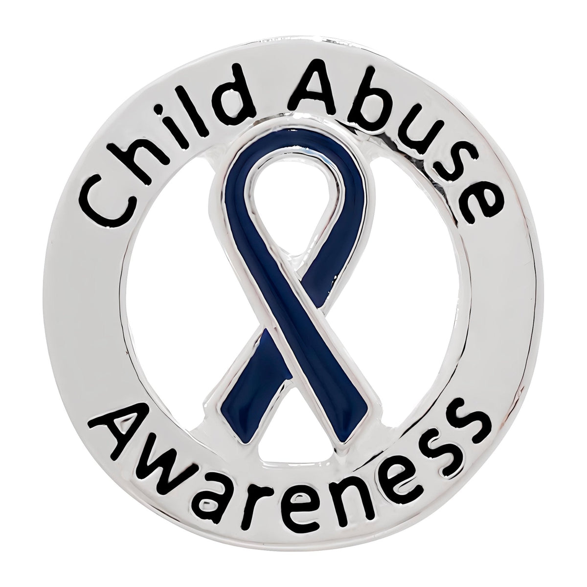 5/10/25/100 Bulk Circle Child Abuse Awareness Ribbon Pins