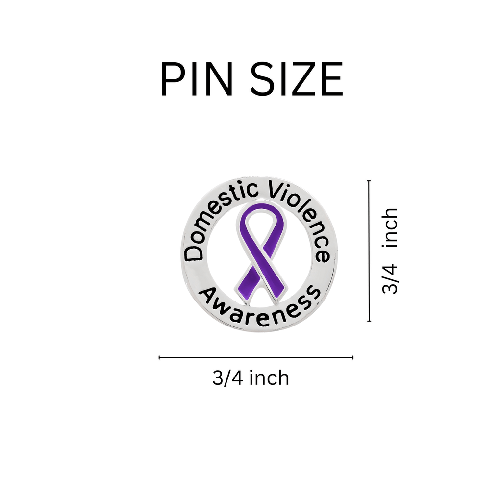 5/10/25/100 Bulk Circle Domestic Violence Awareness Ribbon Pins